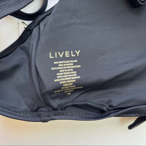 LIVELY The Plunge Bralette Bikini Top in Jet Black - Picture 4 of 8